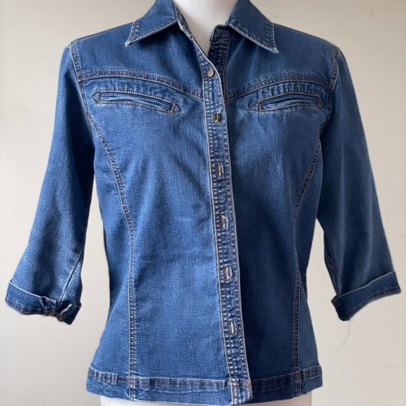 Vintage Cotton Ginny Blue Denim Top Shirt Blouse Size Small - Picture 1 of 1